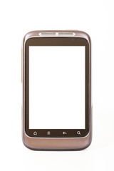 Mobile phone on white background.