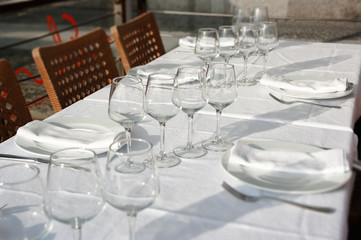 Table Set Of Ordinary Restaurant