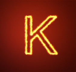 Fototapeta premium Gold star alphabet(letter K)