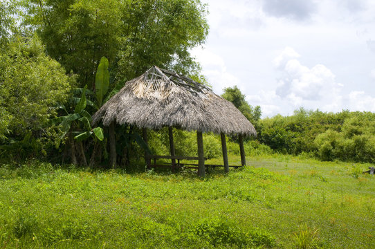 Seminole shelter in the Everglades Florida USA