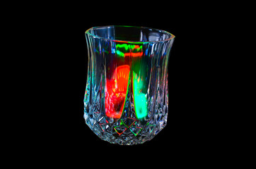 Small glass with light reflection
