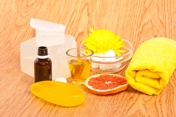 Spa background: ingridients for handmade cosmetic