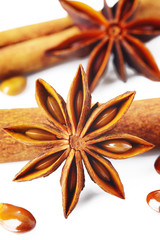 Anise stars and cinnamon