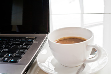 Coffee and laptop