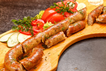 Grilled sausages