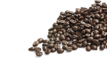 Coffee beans isolated in white background