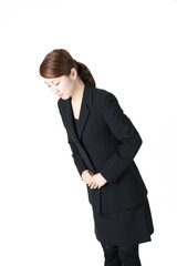 御礼する女性
