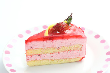 Strawberry Cake isolated in white background