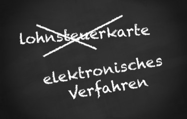 Fototapeta premium Kreidetafel Lohnsteuerkarte