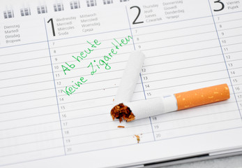 Ab heute keine Zigaretten Termin im Kalender notiert