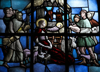 Obraz premium Nativity Scene Stained Glass