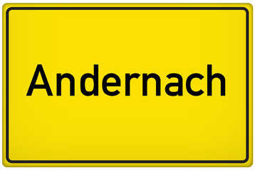 Fototapeta premium Ortseingangsschild der Stadt Andernach