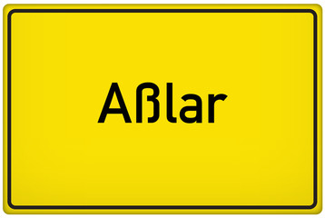 Ortseingangsschild der Stadt Aßlar