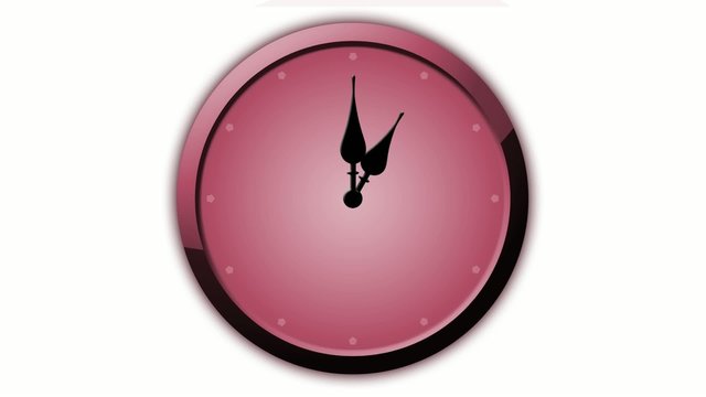 Rote Uhr Animation 12 Stunden in 60 Sekunden
