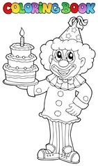 Cercles muraux Bricolage Livre de coloriage avec le clown heureux 3