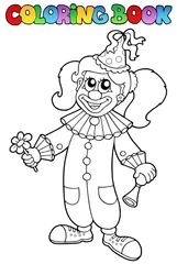 Cercles muraux Bricolage Livre de coloriage avec le clown heureux 5