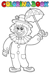 Coloring book with happy clown 6