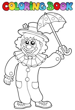 Coloring book with happy clown 6