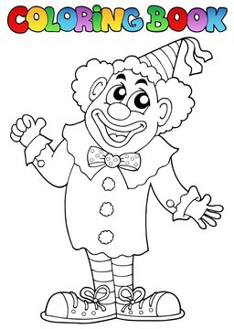 Coloring book with happy clown 7
