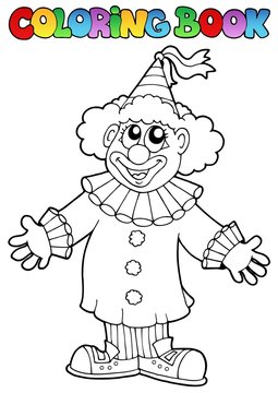 Coloring book with happy clown 9