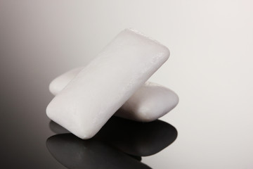 Chewing gums on gray background