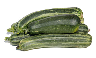 Fresh vegetable marrows on a white background