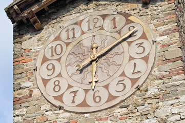 Clocktower. Grazzano Visconti. Emilia-Romagna. Italy.