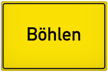 Ortseingangsschild der Stadt Böhlen