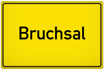 Fototapeta premium Ortseingangsschild der Stadt Bruchsal