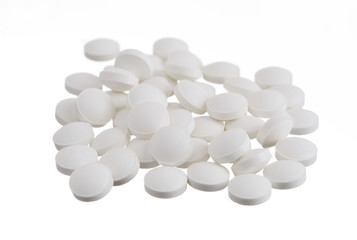 White pill on a white background