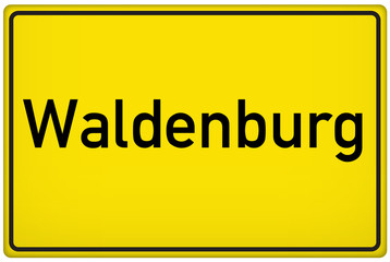 Ortseingangsschild der Stadt Waldenburg