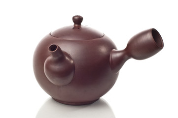 Photo of clay pot on a white background.