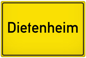 Ortseingangsschild der Stadt Dietenheim