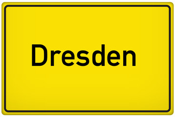 Ortseingangsschild der Stadt Dresden