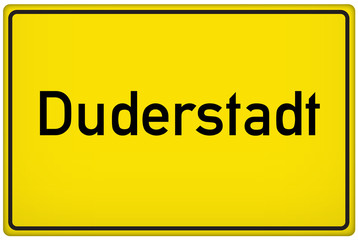 Fototapeta premium Ortseingangsschild der Stadt Duderstadt