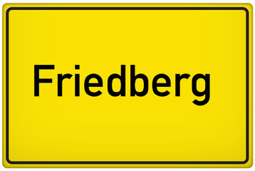 Ortseingangsschild der Stadt Friedberg