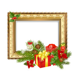 Christmas ornament frame with gifts