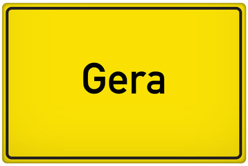 Ortseingangsschild der Stadt Gera