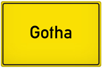 Ortseingangsschild der Stadt Gotha