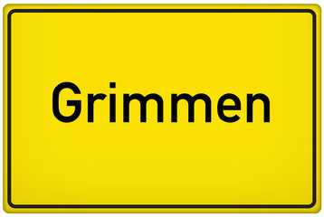 Fototapeta premium Ortseingangsschild der Stadt Grimmen