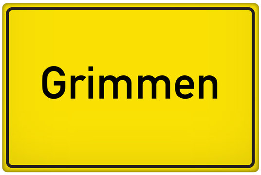 Ortseingangsschild der Stadt Grimmen