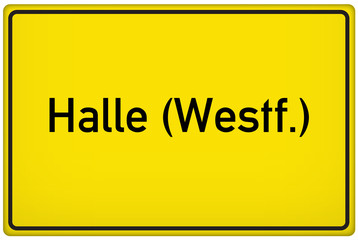 Ortseingangsschild der Stadt Halle (Westf.)