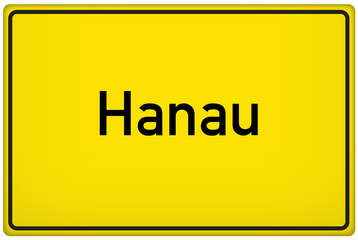 Ortseingangsschild der Stadt Hanau