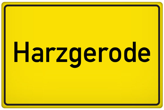 Ortseingangsschild der Stadt Harzgerode