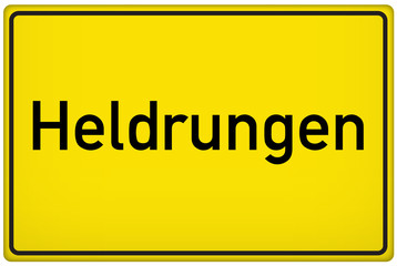 Ortseingangsschild der Stadt Heldrungen
