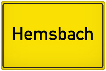 Ortseingangsschild der Stadt Hemsbach