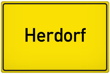 Ortseingangsschild der Stadt Herdorf