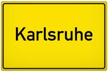 Ortseingangsschild der Stadt Karlsruhe