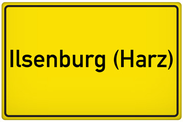 Ortseingangsschild der Stadt Ilsenburg (Harz)