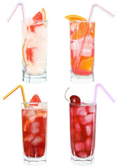 Set of four cocktails